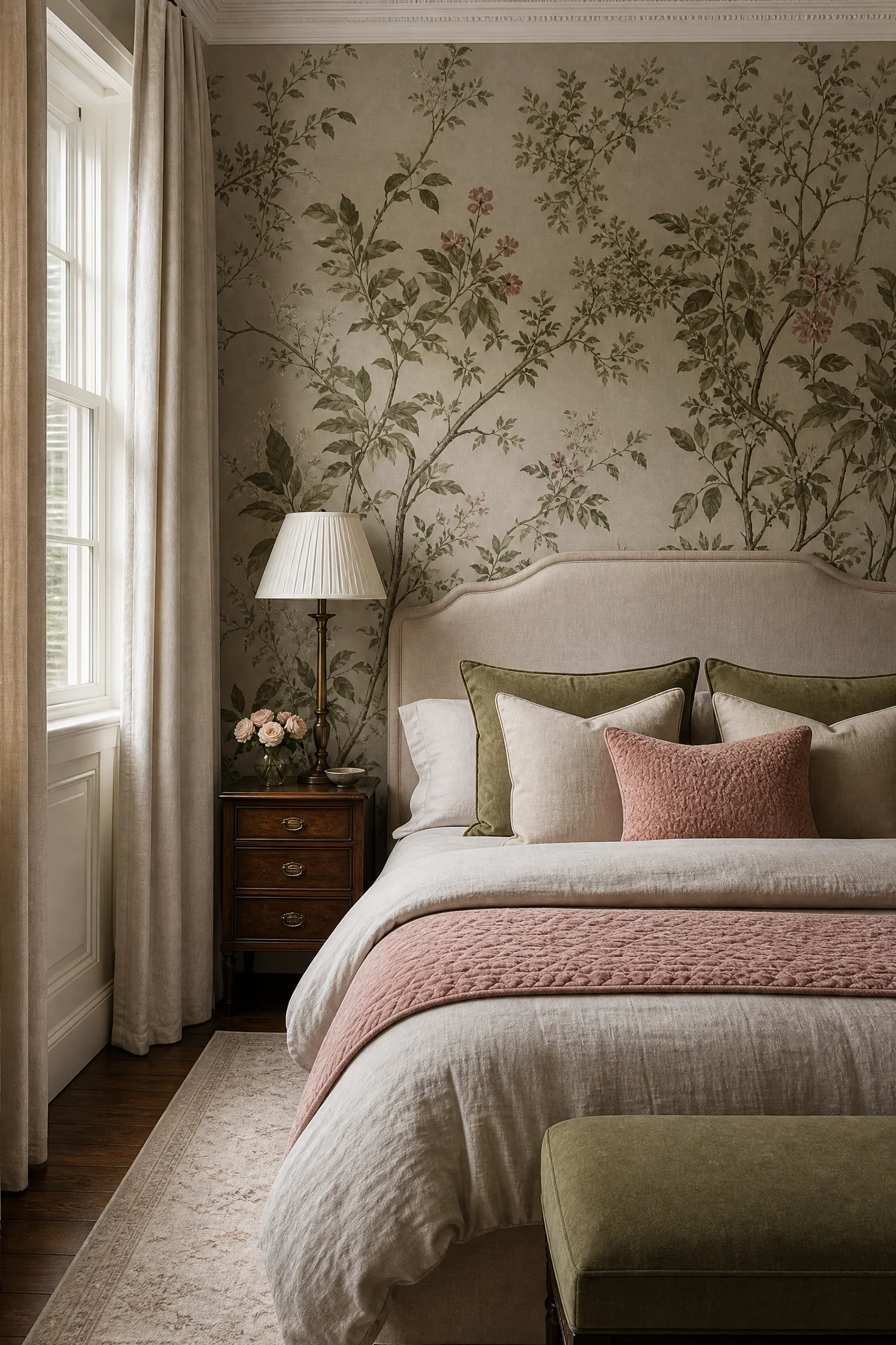 Artistic bedroom wallcovering